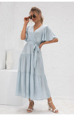 Boho Maxi Dress, Sundress, Kiara in Sky Blue
