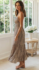 Boho Maxi Dress, Strappy, Luisa Brown Tiger