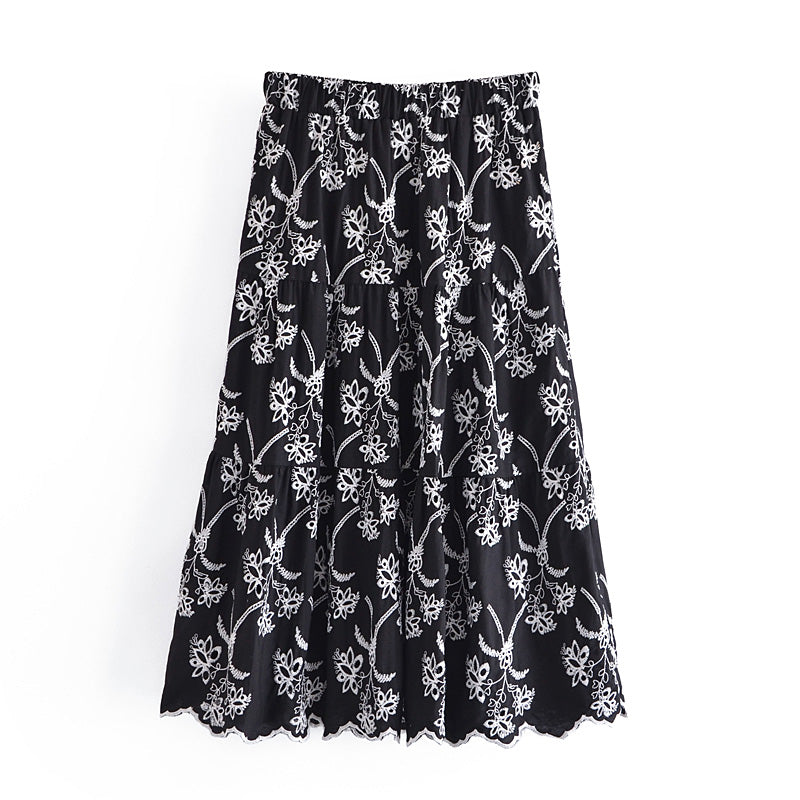 Boho Skirt, Hippie Skirts, Midi Skirt, Mariana in Lace White, Purple and Black