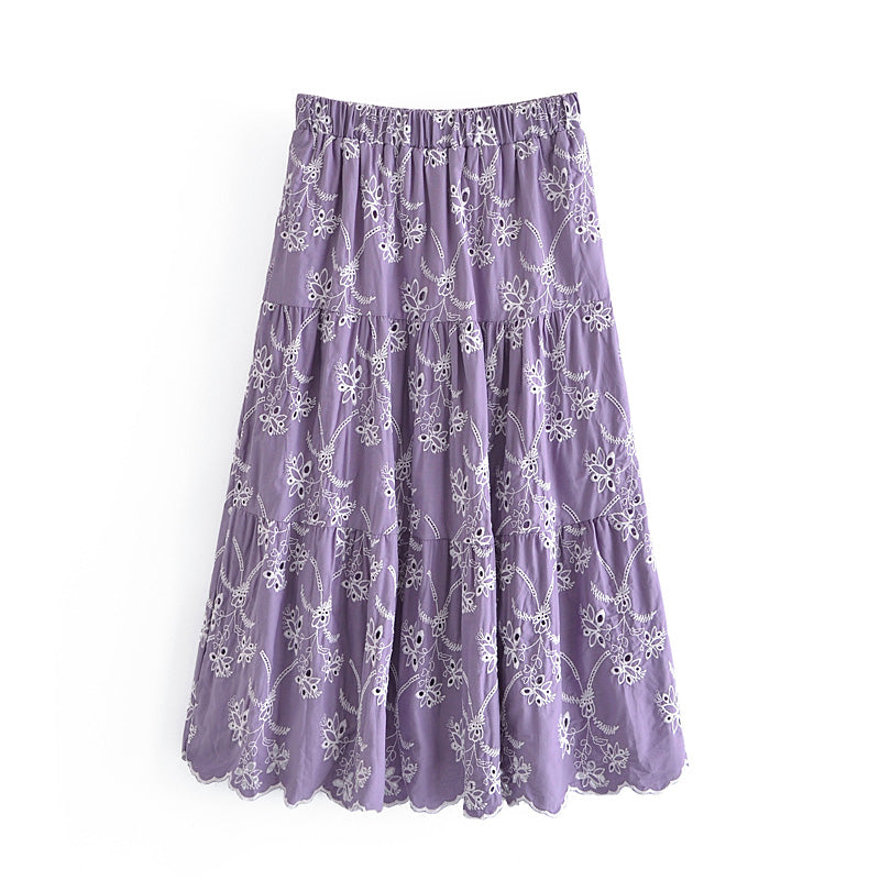 Boho Skirt, Hippie Skirts, Midi Skirt, Mariana in Lace White, Purple and Black