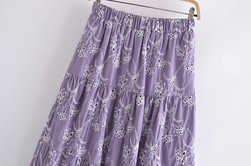 Boho Skirt, Hippie Skirts, Midi Skirt, Mariana in Lace White, Purple and Black