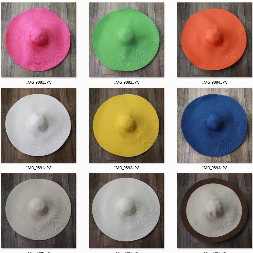 Boho Hat, Sun Beach Hat, Extra Wide Brim Paper Hat, Floria in Black, Olive, Blue and 20 colors  (Soft, 25 cm)
