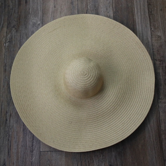 Boho Hat, Sun Beach Hat, Extra Wide Brim Paper Hat, Floria in Black, Olive, Blue and 20 colors  (Soft, 25 cm)
