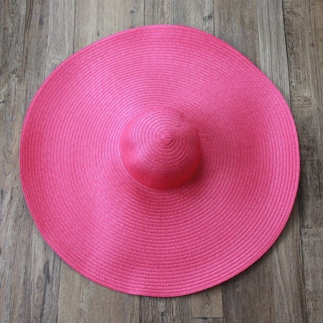 Boho Hat, Sun Beach Hat, Extra Wide Brim Paper Hat, Floria in Black, Olive, Blue and 20 colors  (Soft, 25 cm)