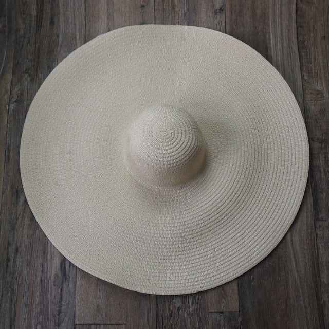 Boho Hat, Sun Beach Hat, Extra Wide Brim Paper Hat, Floria in Black, Olive, Blue and 20 colors  (Soft, 25 cm)