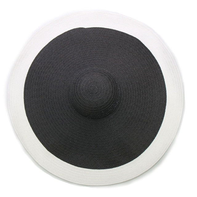 Boho Hat, Sun Beach Hat, Extra Wide Brim Paper Hat, Floria in Black, Olive, Blue and 20 colors  (Soft, 25 cm)
