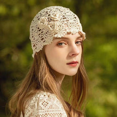 Boho Hat, Crochet Bucket Hat, Emmie Flower in Black, White, Yellow and Beige