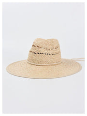 Boho Hat, Beach Sun Hat, Wide Brim Straw Hat, Belen White Robe Strap
