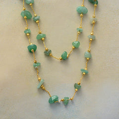 Boho Necklace, Aventurine Lariat Necklace