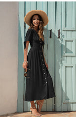Boho Maxi Dress, Sundress, Talia in Black