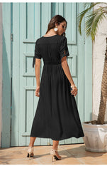 Boho Maxi Dress, Sundress, Talia in Black