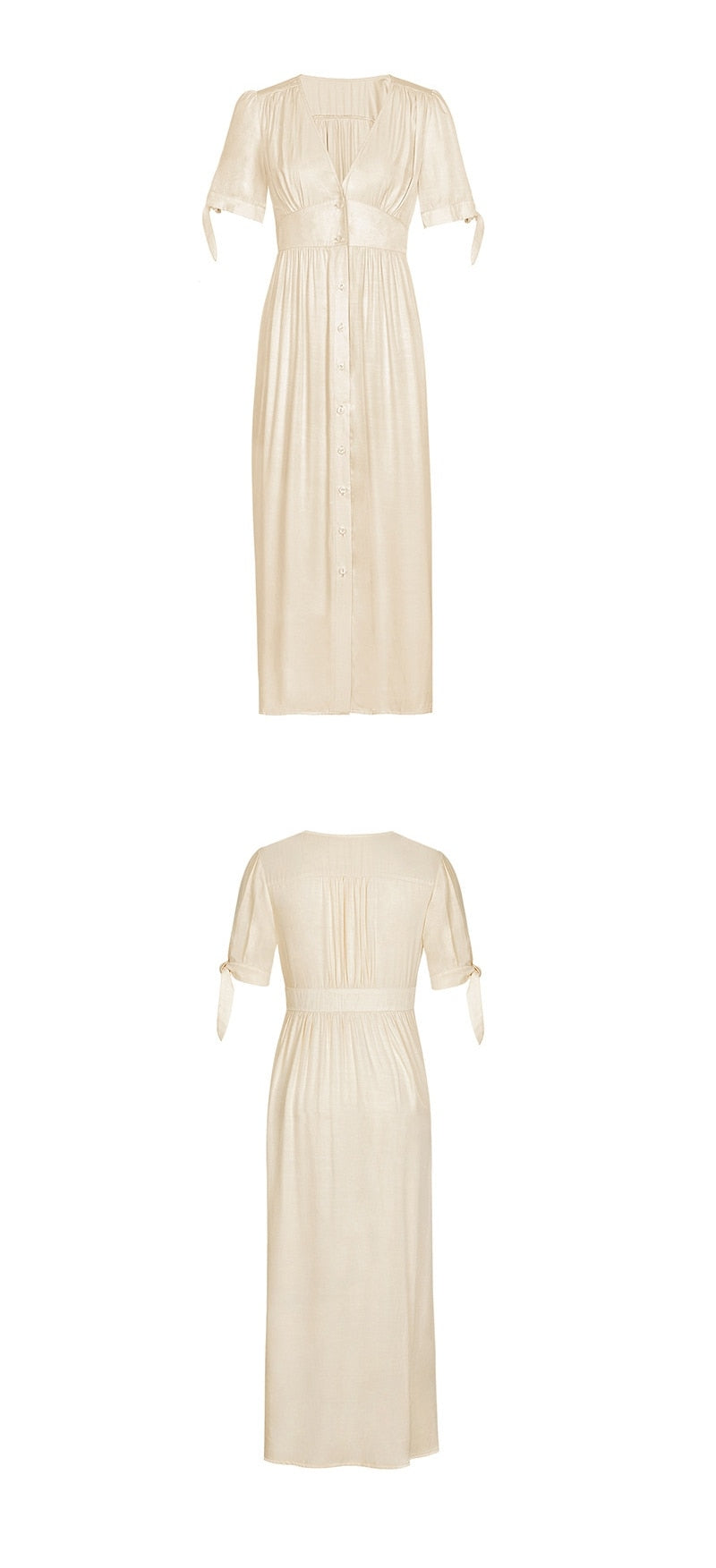 Boho Maxi Dress, Sundress, Talia in White Apricot