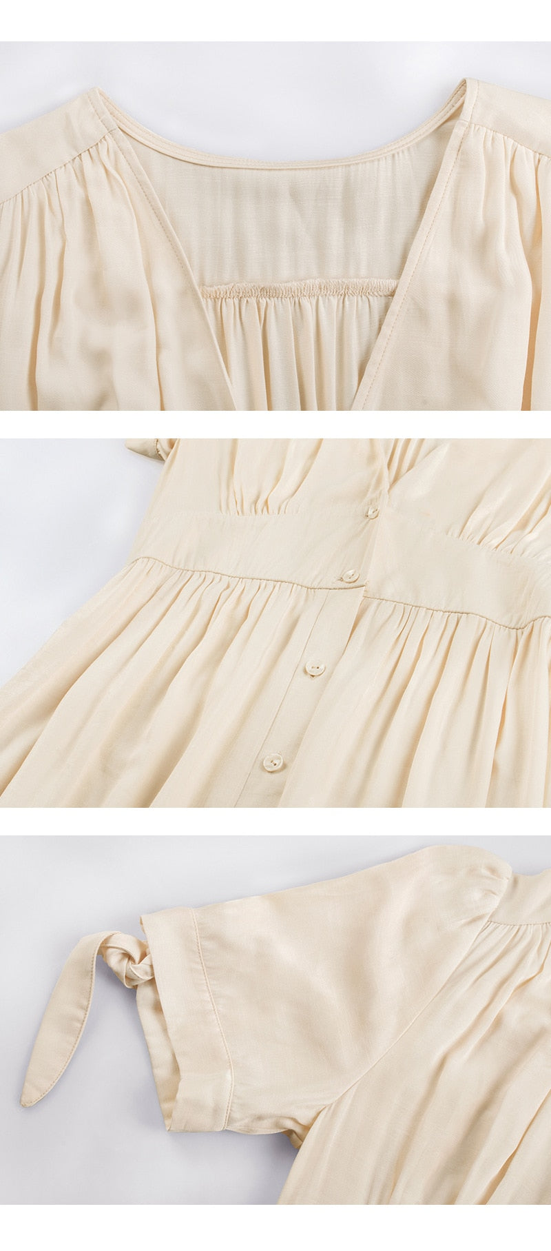 Boho Maxi Dress, Sundress, Talia in White Apricot