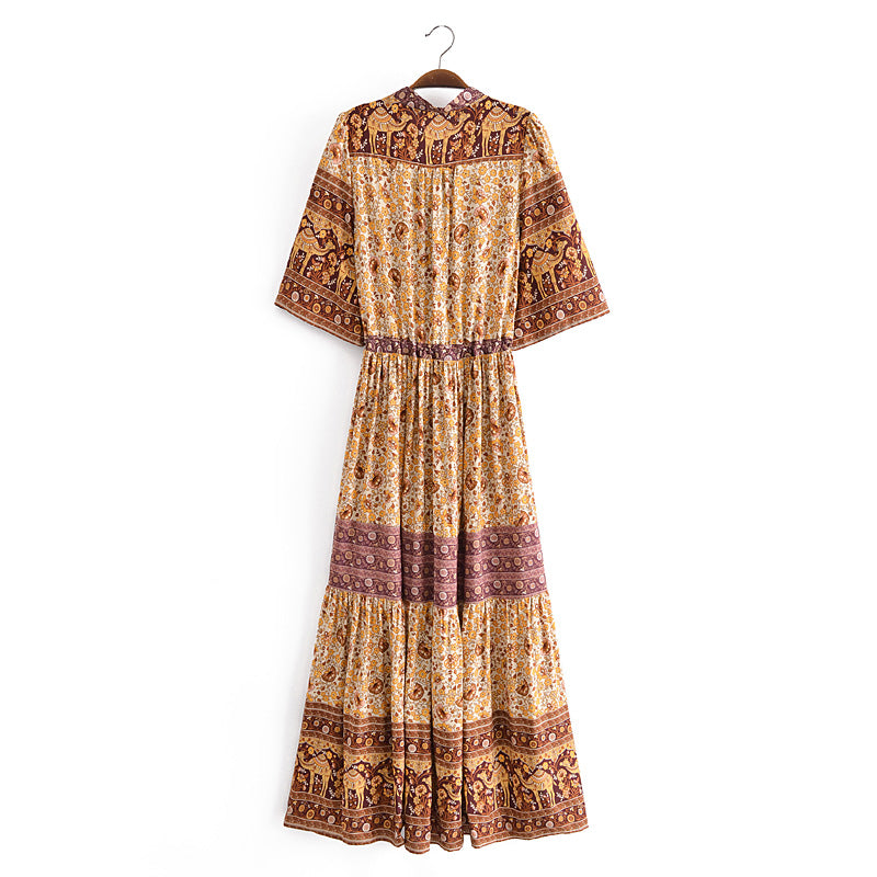 Boho Maxi Dress, Gown, Adrienne Oasis and Desert