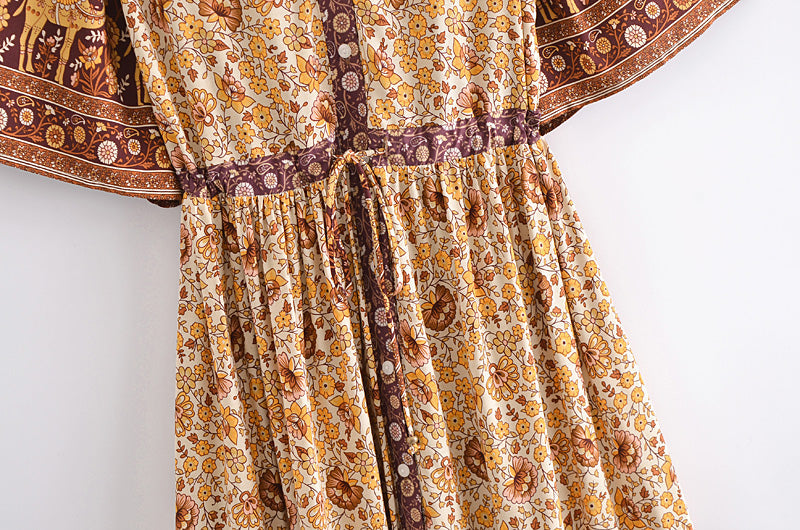 Boho Maxi Dress, Gown, Adrienne Oasis and Desert