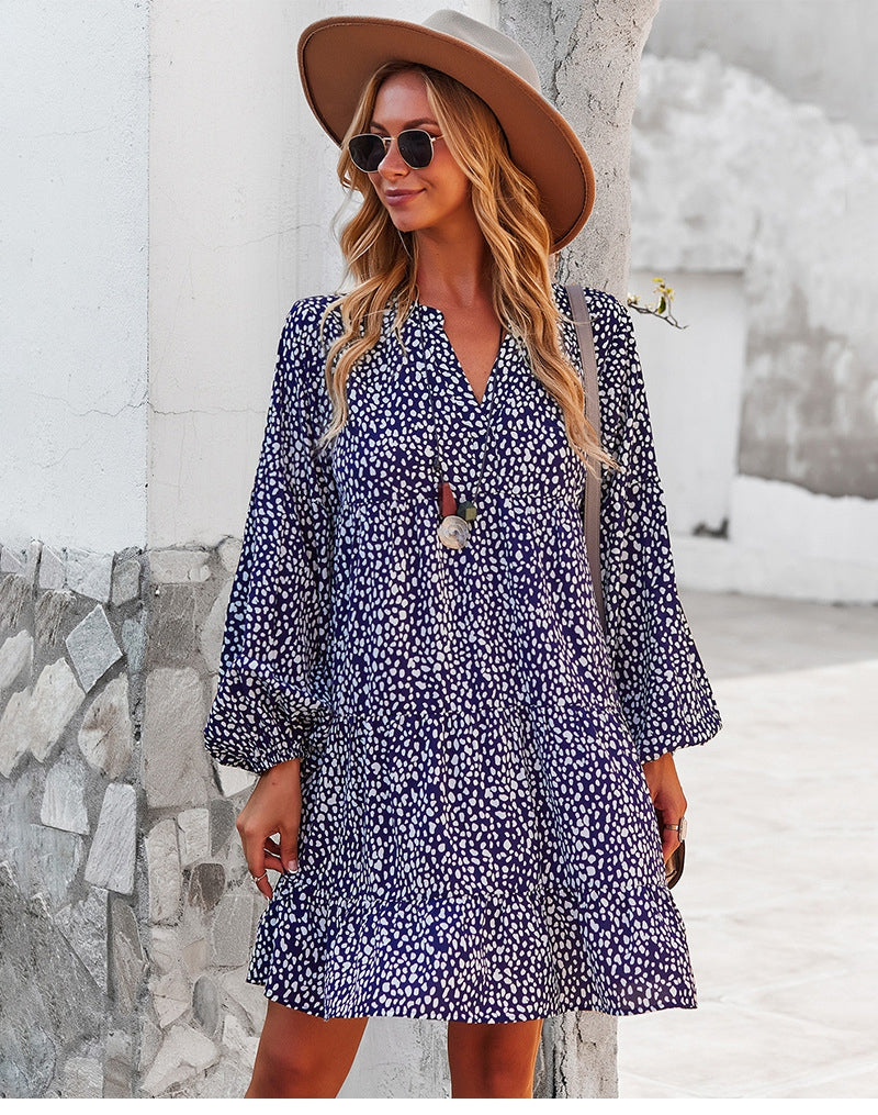 Boho Mini Dress Tunic Dress, Stella in Green and Red