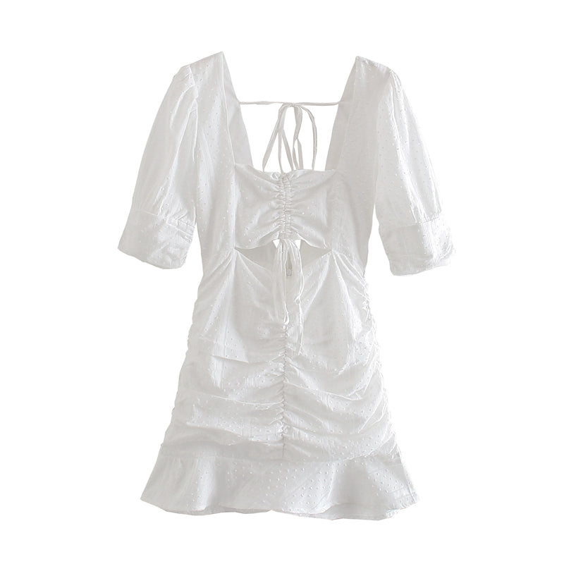 Boho Mini Dress Sundress, Vintage White Malia