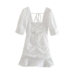 Boho Mini Dress Sundress, Vintage White Malia