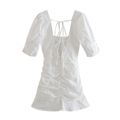 Boho Mini Dress Sundress, Vintage White Malia