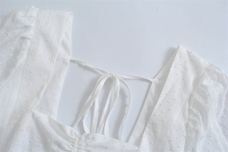 Boho Mini Dress Sundress, Vintage White Malia