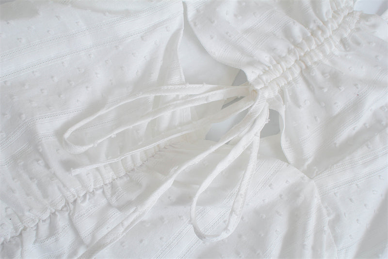 Boho Mini Dress Sundress, Vintage White Malia