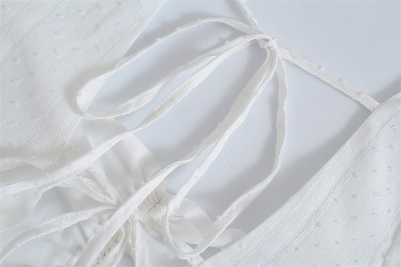 Boho Mini Dress Sundress, Vintage White Malia