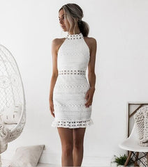 Boho Mini Dress Crochet Dress White Dakota