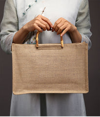 Boho Bag, Linen Jute Basket Bag, Mango