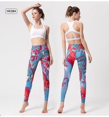Yoga Legging, Yoga Pants, Boho Legging, Tight with Pocket Lilac in Broen Purple White Blue Green