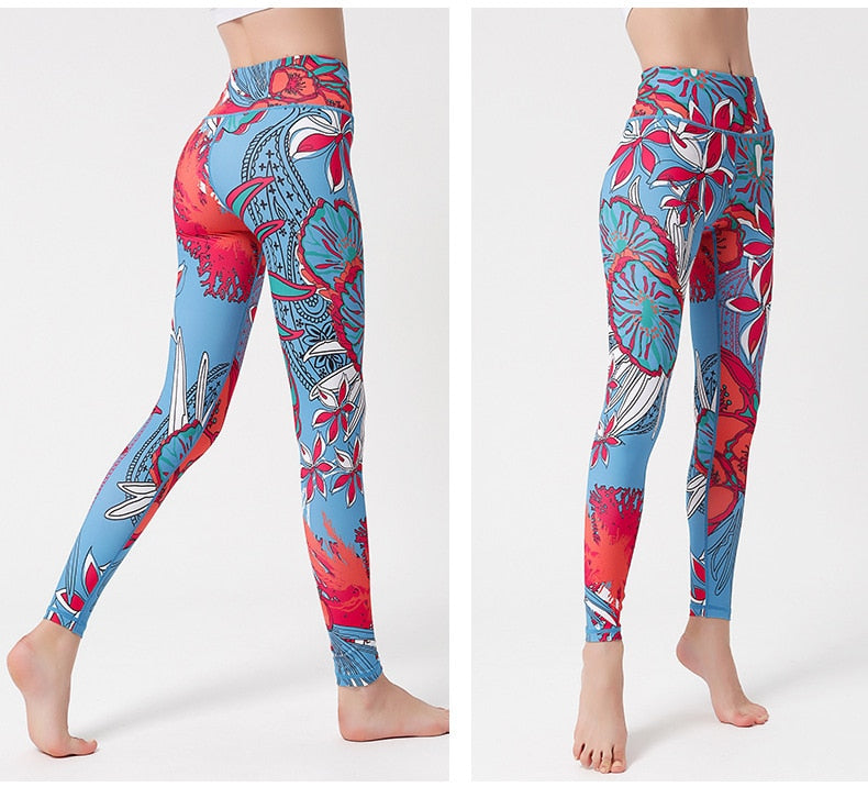 Yoga Legging, Yoga Pants, Boho Legging, Tight with Pocket Lilac in Broen Purple White Blue Green