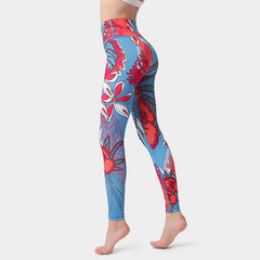 Yoga Legging, Yoga Pants, Boho Legging, Tight with Pocket Lilac in Broen Purple White Blue Green
