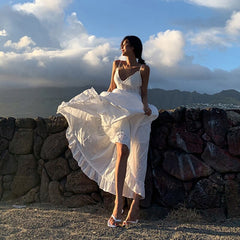 Boho Maxi Dress, Beach Dress, White Triana