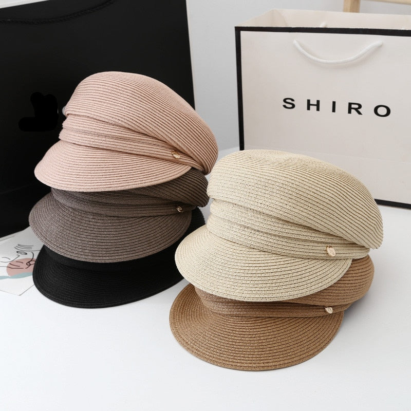 Boho Hat, Wool Sailor Cap, Manon in Black, Beige, and Ivory