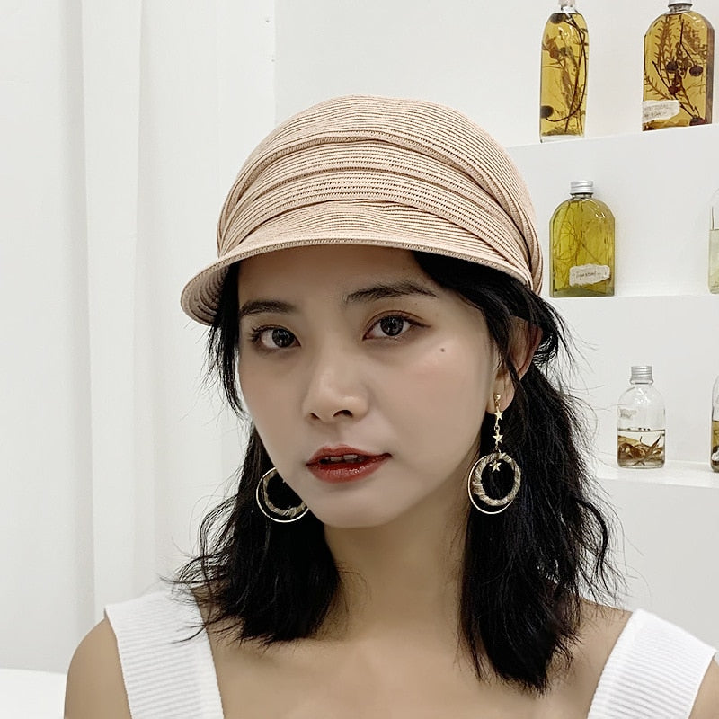 Boho Hat, Wool Sailor Cap, Manon in Black, Beige, and Ivory