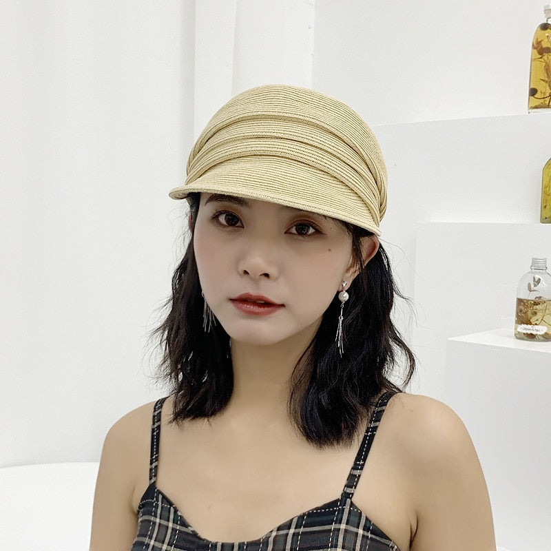 Boho Hat, Wool Sailor Cap, Manon in Black, Beige, and Ivory