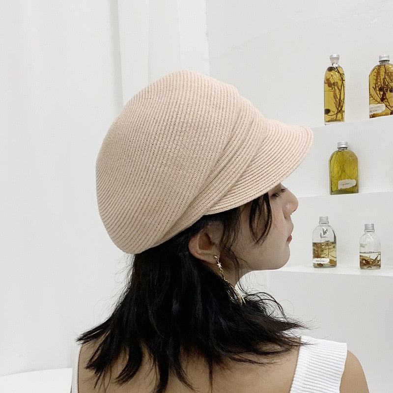Boho Hat, Wool Sailor Cap, Manon in Black, Beige, and Ivory