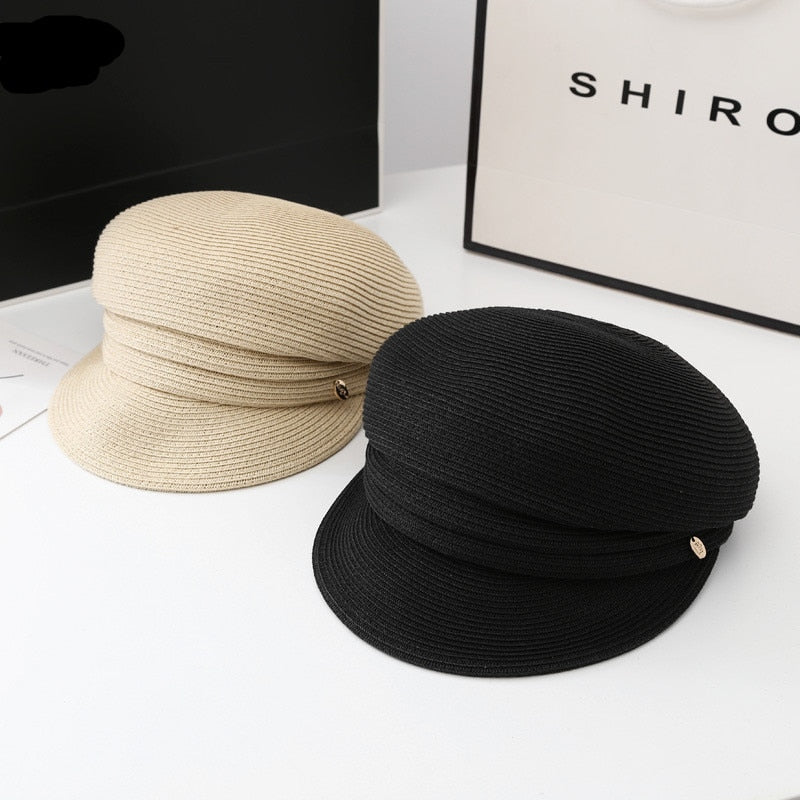 Boho Hat, Wool Sailor Cap, Manon in Black, Beige, and Ivory