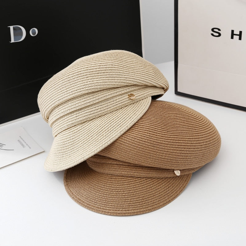 Boho Hat, Wool Sailor Cap, Manon in Black, Beige, and Ivory