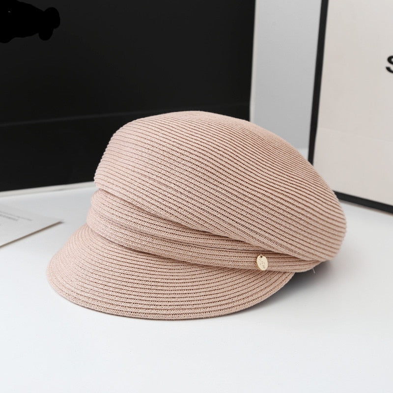 Boho Hat, Wool Sailor Cap, Manon in Black, Beige, and Ivory
