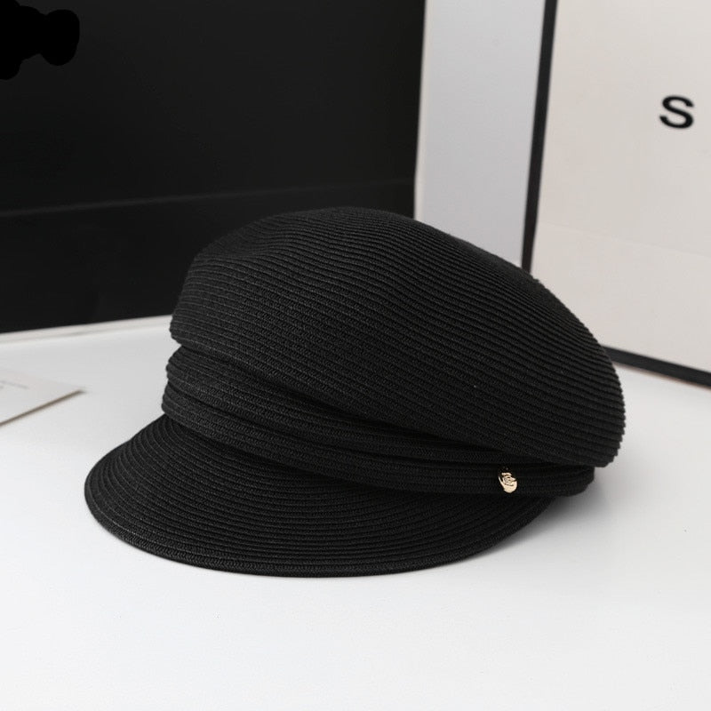 Boho Hat, Wool Sailor Cap, Manon in Black, Beige, and Ivory