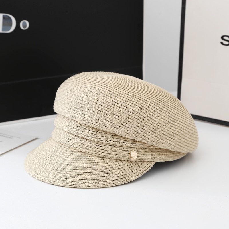 Boho Hat, Wool Sailor Cap, Manon in Black, Beige, and Ivory
