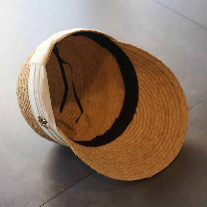 Boho Hat, Sun Hat, Beach Hat, Straw Hat, Baseball Cap, Black and White Ribbon