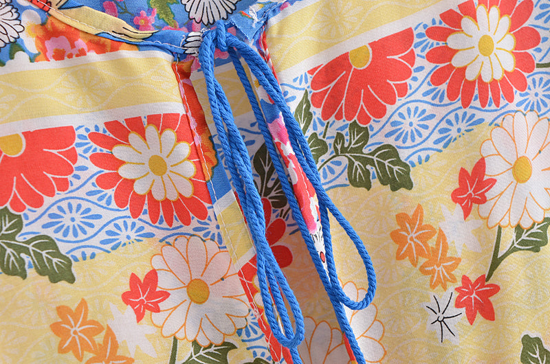 Gown Dress, Boho Maxi Dress, Loose Dress, Irma Peony Blue Bird