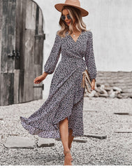 Boho Midi Dress, Autumn Dress, Claire in Black