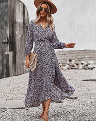 Boho Midi Dress, Autumn Dress, Claire in Black