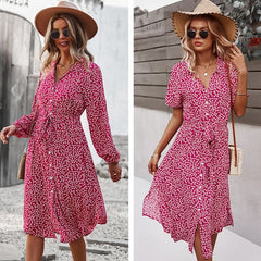 Boho Midi Dress, Sundress, Layla Red