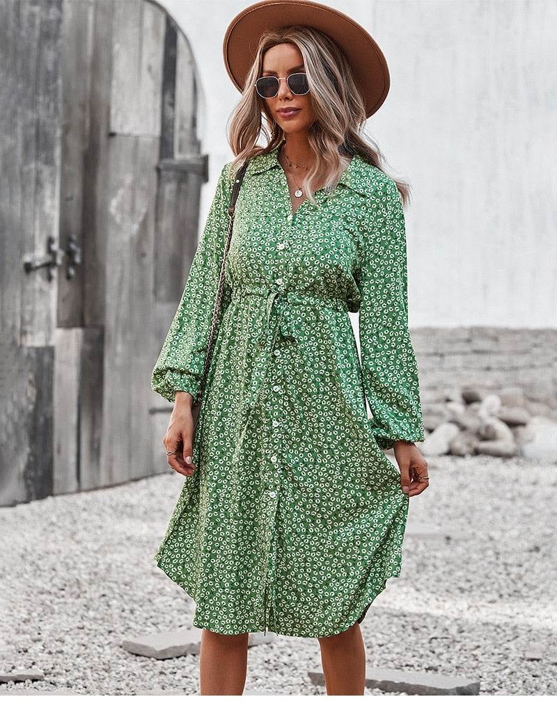 Boho Midi Dress, Sundress, Layla Green