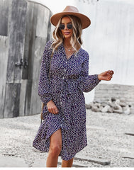 Boho Midi Dress, Layla in Blue