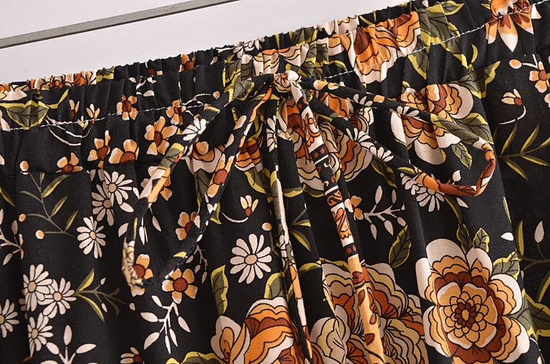 Boho Skirt, Hippie Skirts, Maxi Skirt, Maryam Black Gold Flower