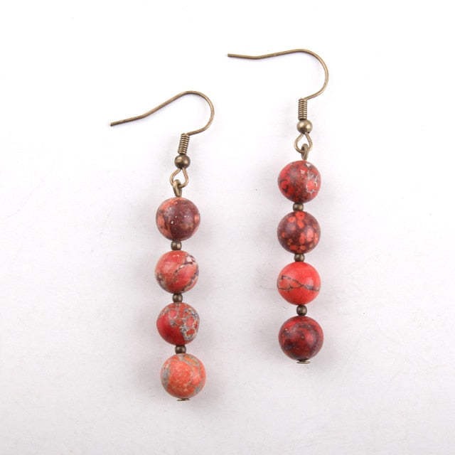 Boho Earrings, RH Dangle Earrings, 3 Balls